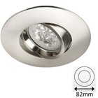 Led-Spot-Leuchte Stahl, tief, schwenkbar, IP20, Klicksystem. Säge Größe 72mm