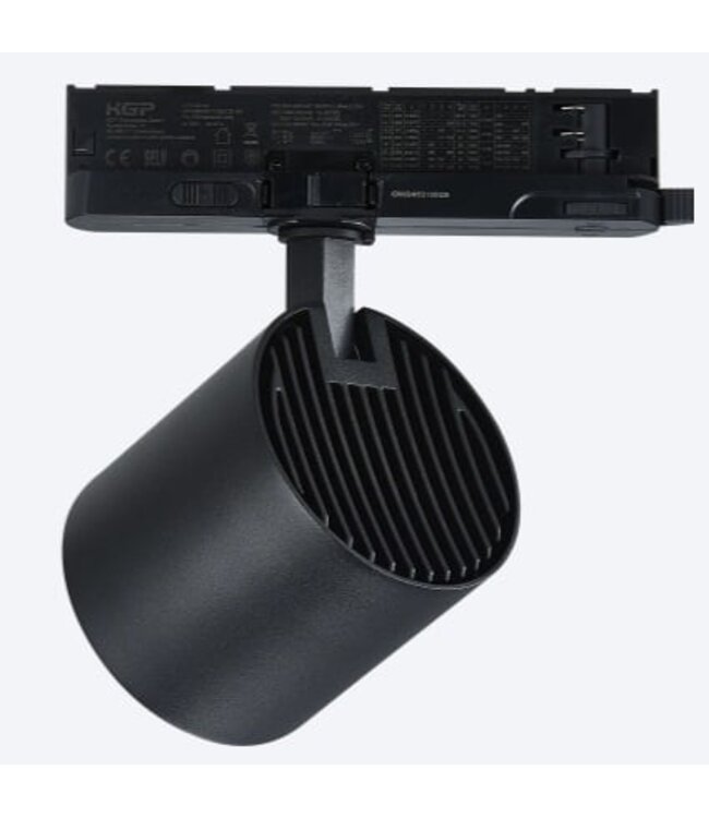 PRIME 3 Fase LED Rail Spot met Wattage switch: 6-20W,  CCT-Switch, 620 tot 1950 lumen, CRI>90, Zwarte Behuizing , 5 Jaar Garantie