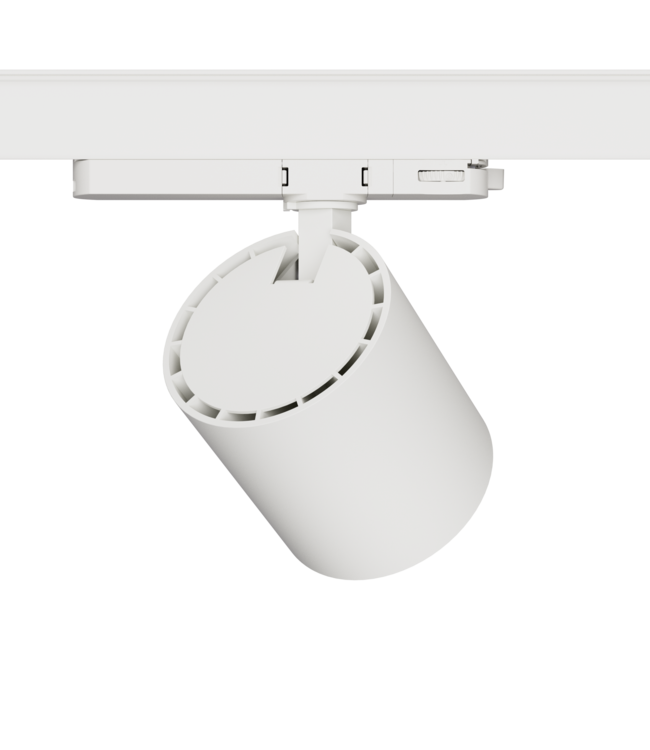 PRIME 3-Phasen-LED-Schienenstrahler mit Leistungsschalter: 12-42W, CCT-Schalter, 1290 bis 4090 Lumen, CRI>90, weißes Gehäuse, 5 Jahre Garantie
