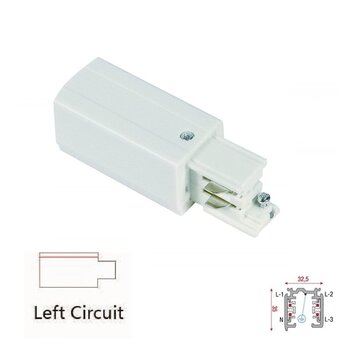 3 Fase Rail 4 Wire Aansluitblok  LINKS - Wit