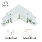 Universeller 3-Phasen-Schienenanschluss mit 4 Drähten in L-Form - INNENLEITUNG und AUSSENLEITUNG - Weiß
