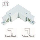 Universele 3 Fase Rail 4 Wire L-Hoekverbinding - BINNENLIJN en BUITENLIJN - Wit