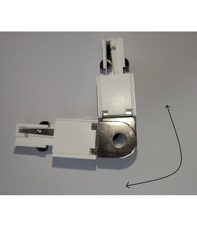 Universele 3 Fase Rail 4 Wire L-Hoekverbinding - BINNENLIJN en BUITENLIJN - Wit
