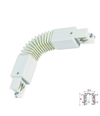 3-Phasen-Schiene 4-Draht-FLEX-Kupplung - Weiß