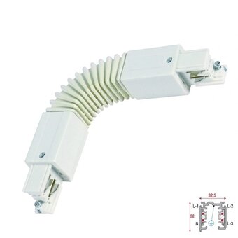 3-Phasen-Schiene 4-Draht-FLEX-Kupplung - Weiß