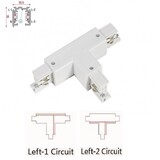 Universele 3 Fase Rail 4 Wire T-Verbinding - LINKS - BINNENLIJN en BUITENLIJN - Wit