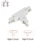 Universeller 3-Phasen-Schienen-4-Leiter-T-Verbinder - RECHTS - INNENLEITUNG und AUSSENLEITUNG - Weiß