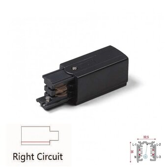 3-Phasen-Schiene 4-Leiter-Klemmenblock RECHTS - Schwarz