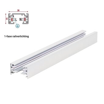 1-Phasen-Schiene 2-Draht - Weiß  - Bis zu 2 Meter verfügbarr
