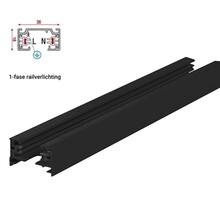 1-Phasen-Schiene mit 2 Drähten schwarz - bis zu 2 Meter verfügbar
