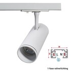 1-Phasen-Rail Spot mit GU10 Tube-Fassung, weißes Gehäuse