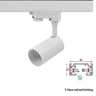 1-Phasen-Rail Spot mit GU10-Fassung Kurzer Einbau, weißes Gehäuse