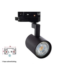 1-Phasen-Schienenstrahler Compact | GU10-Fassung | Schwarzes Gehäuse