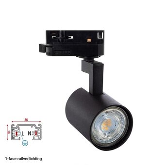 1-Phasen-Schienenstrahler Compact | GU10-Fassung | Schwarzes Gehäuse