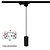 1 Fase Rail Hanglamp Zwart, Kabellengte 150cm, Met GU10 Fitting