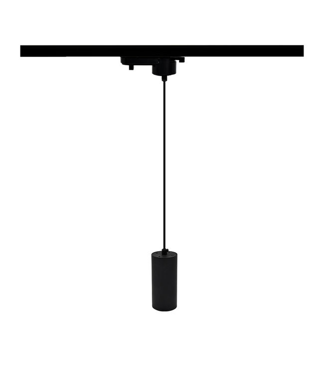 1 Fase Rail Hanglamp Zwart, Kabellengte 150cm, Met GU10 Fitting