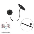 1-Phasen-Schiene 2-adrig Mittenanschluss – inkl. Abdeckplatte Rund Schwarz