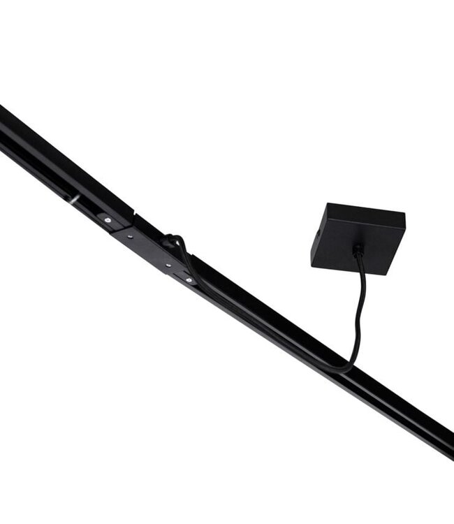 1 Fase Rail 2 wire Middenaansluiting - Incl. Afdekplaat Vierkant Zwart