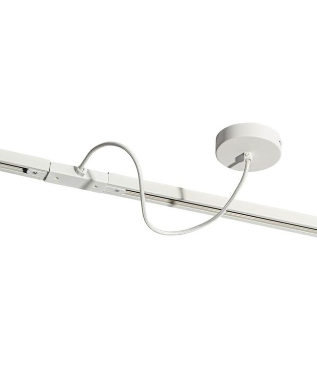 1-Phasen-Schiene 2-adrig Mittenanschluss – inkl. Abdeckplatte Rund Weiß