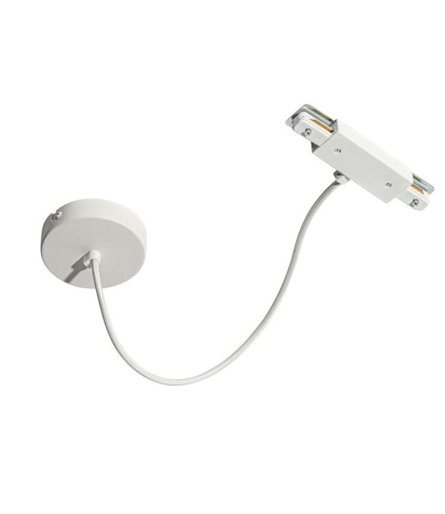 1 Fase Rail 2 wire Middenaansluiting - Incl. Afdekplaat Rond Wit