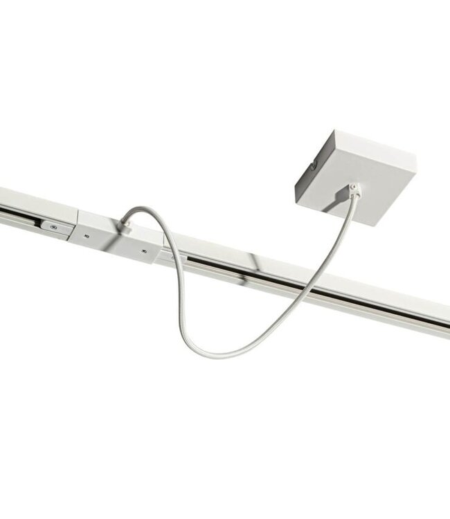 1 Fase Rail 2 wire Middenaansluiting - Incl. Afdekplaat Vierkant Wit
