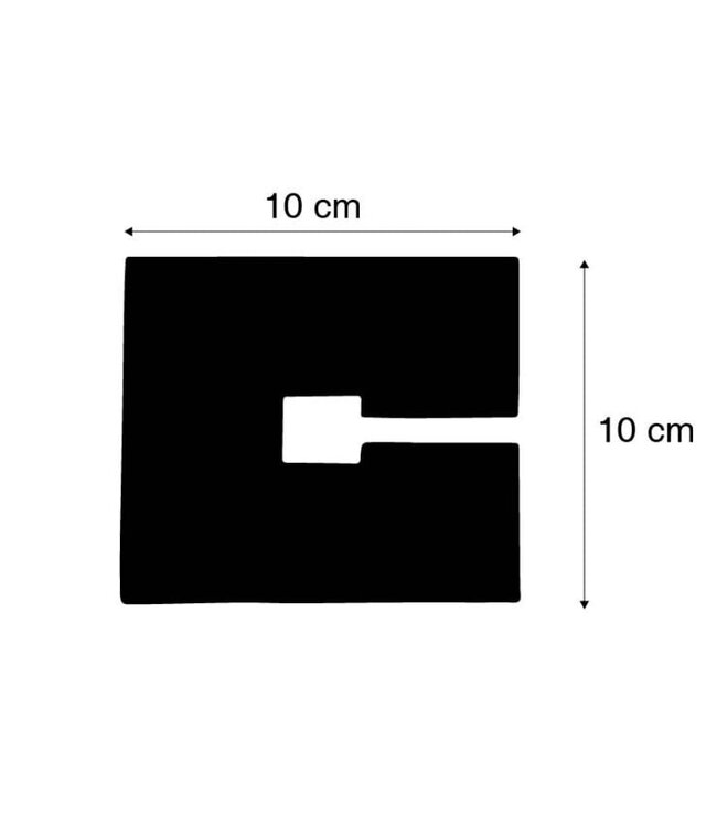 Vierkant Afdekplaat Zwart - 10x10cm