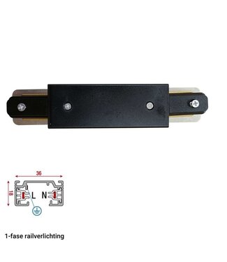 1 Fase Rail 2 wire Middenaansluiting Zwart