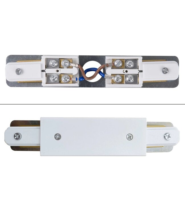 1-Phasen-Schiene 2-adrig Mittiger Anschluss – Weiß