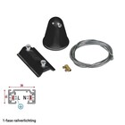 1-Phasen-Schienenaufhängungsset mit Deckenbeschlag – Schwarz – 2 Meter