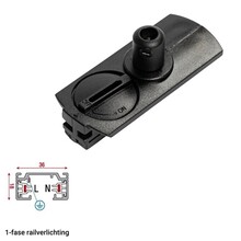 1-Phasen-Schienenadapter Luxus Schwarz – Für Pendelleuchten – Maximale Belastung 5 kg