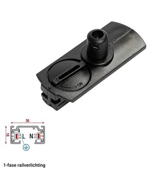 1 Fase Rail Adapter Luxe Zwart - Voor Pendel Armaturen - Maximaal 5 Kilo Belasting
