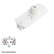 1-Phasen-Schienenadapter Luxe Wit – Für Pendelleuchten – Maximale Belastung 5 kg