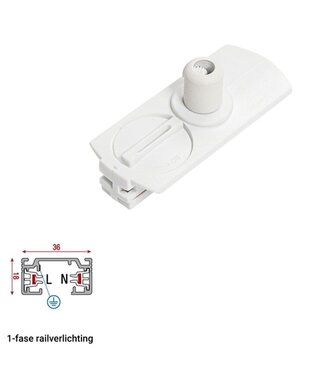 1 Fase Rail Adapter Luxe Wit - Voor Pendel Armaturen - Maximaal 5 Kilo Belasting