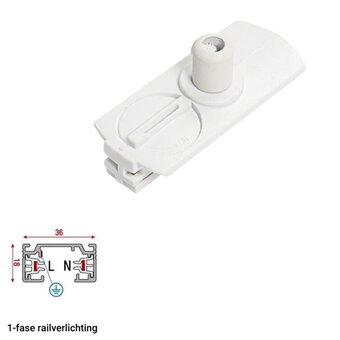 1-Phasen-Schienenadapter Luxe Wit – Für Pendelleuchten – Maximale Belastung 5 kg