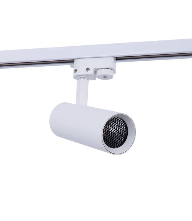 1-Phasen-Schienenstrahler 10 W, 820 Lumen, CCT-Schalter (3000 K/4000 K/6000 K), CRI90, inkl. UGR-Filter, weißes Gehäuse, 3 Jahre Garantie