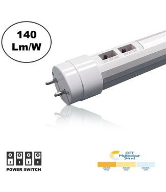 Led-Röhre 150cm, Wattstufenschalter 18/20/25w, CCT-Schalter 3000K/4000K/6000K, 2520-3500 Lumen (140Lm/w), 3 Jahre Garantie