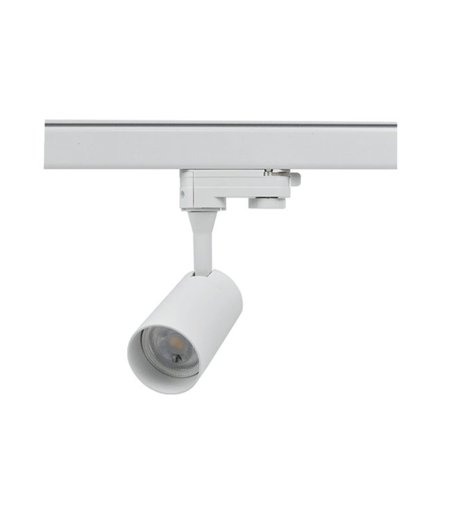 3 Fase Rail armatuur met GU10 Fitting Kort Verdiept, Witkleurige behuizing