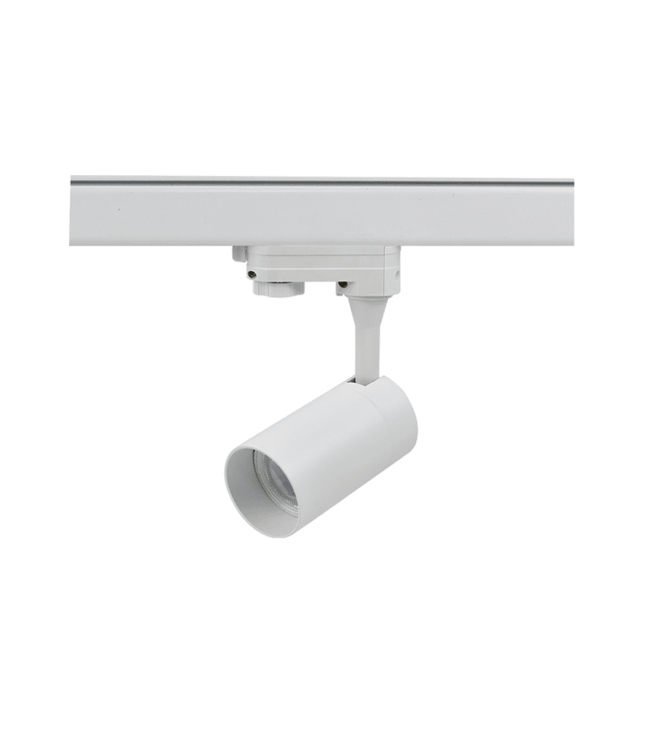 3 Fase Rail armatuur met GU10 Fitting Kort Verdiept, Witkleurige behuizing