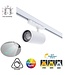 3 Fase LED Rail Spot met Instelbare lichthoek (15°-55°), TRIAC-Dimbaar,  Wattage switch: 20/25/30w,  CCT-Switch, 1500 tot 2250 lumen, CRI>90, Witte Behuizing , 3 Jaar Garantie