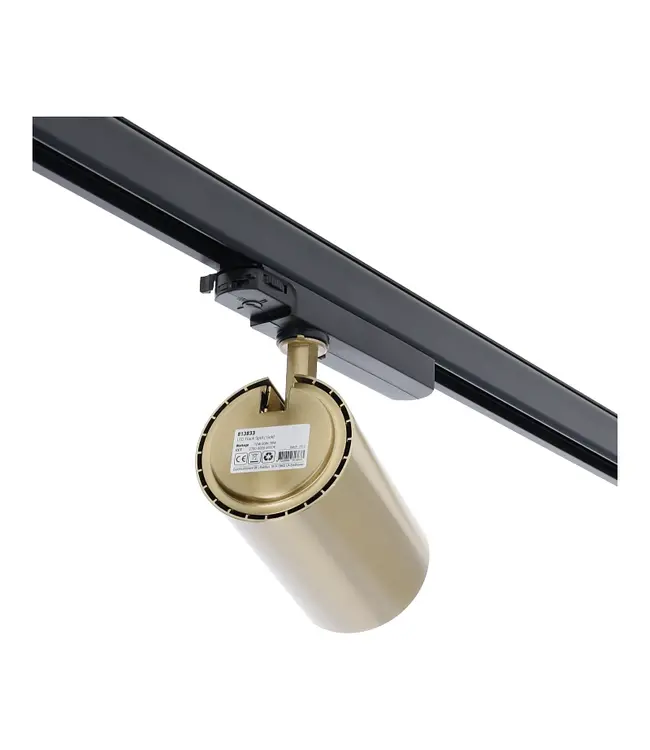 3-Phasen-LED-Schienenstrahler ROS, TRIAC-dimmbar,  Wattageschalter: 10/20/30 W,  CCT-Schalter, 950 bis 2850 Lumen, CRI>90, goldenes Gehäuse , 3 Jahre Garantie