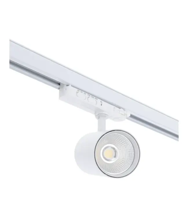 3 Fase LED Rail Spot ROS Koker, TRIAC-Dimbaar,  Wattage switch: 10/20/30w,  CCT-Switch, 950 tot 2850 lumen, CRI>90, Witte Behuizing , 3 Jaar Garantie