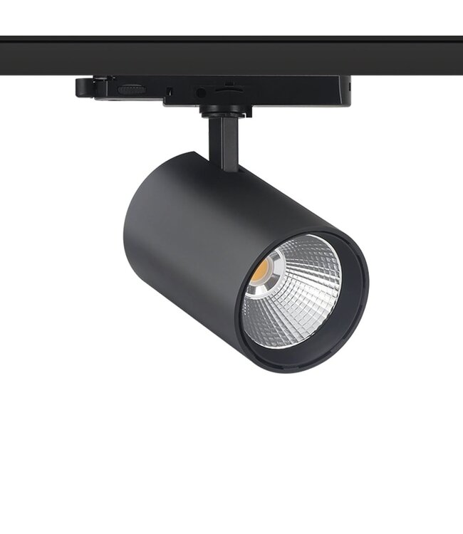 3-Phasen-LED-Schienenstrahler, TRIAC-dimmbar,  Wattageschalter: 10/20/30 W,  CCT-Schalter, 950 bis 2850 Lumen, CRI>90, schwarzes Gehäuse , 3 Jahre Garantie