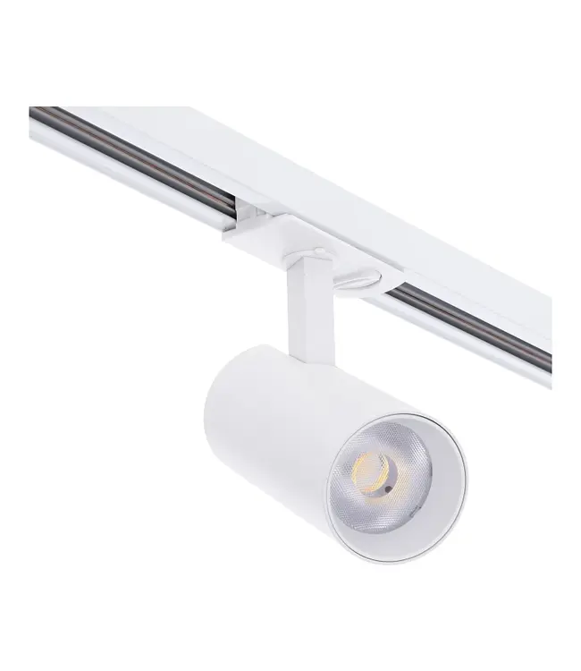 1-Phasen-Schienenstrahler 10 W, 800 Lumen, CCT-Schalter (2700 K/3000 K/4000 K), CRI90, UGR19, dimmbar, weißes Gehäuse, 3 Jahre Garantie