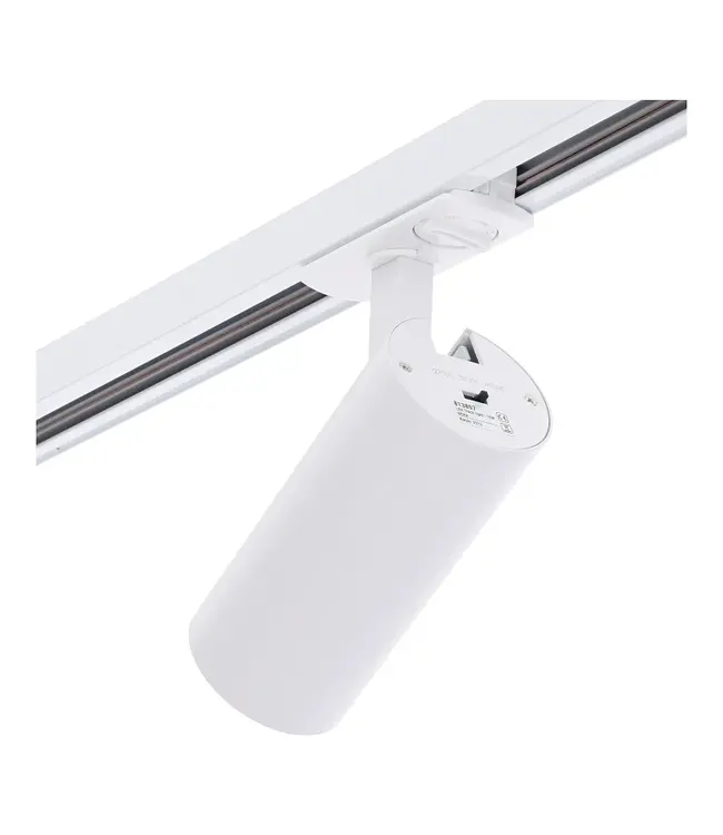 1-Phasen-Schienenstrahler 10 W, 800 Lumen, CCT-Schalter (2700 K/3000 K/4000 K), CRI90, UGR19, dimmbar, weißes Gehäuse, 3 Jahre Garantie