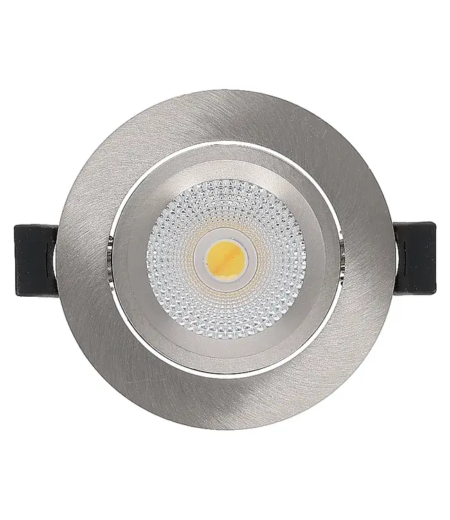 Inbouw LED Spot 6w Flat, 400 Lumen, CCT Switch (2700K/3000K/4000K), Kantelbaar, IP65, Dimbaar, CRI90, Staal Armatuur, Gatmaat 68-72mm, 2 Jaar Garantie