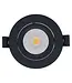 Inbouw LED Spot 6w Flat, 400 Lumen, CCT Switch (2700K/3000K/4000K), Kantelbaar, IP65, Dimbaar, CRI90, Zwart Armatuur, Gatmaat 68-72mm, 2 Jaar Garantie
