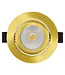 Inbouw LED Spot 6w Flat, 400 Lumen, CCT Switch (2700K/3000K/4000K), Kantelbaar, IP65, Dimbaar, CRI90, Messing Armatuur, Gatmaat 68-72mm, 2 Jaar Garantie