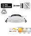 Inbouw LED Spot 5/7w Luxe, 475/665 Lumen, CCT + DimToWarm Switch (2300K/3000K/4000K + Dim To Warm), Kantelbaar, IP65, Dimbaar, Wit Armatuur, Gatmaat 70mm, 3 Jaar Garantie