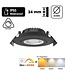 Einbau-LED-Spot 5/7 W Luxus, 475/665 Lumen, CCT + DimToWarm-Schalter (2300 K/3000 K/4000 K + Dim To Warm), schwenkbar, IP65, dimmbar, schwarze Leuchte, Lochgröße 70 mm, 3 Jahre Garantie