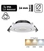 Inbouw LED Spot 5/7w Luxe, 475/665 Lumen, CCT (2700K/3000K/4000K), Kantelbaar, IP65, Dimbaar, Wit Armatuur, Gatmaat 70mm, 3 Jaar Garantie